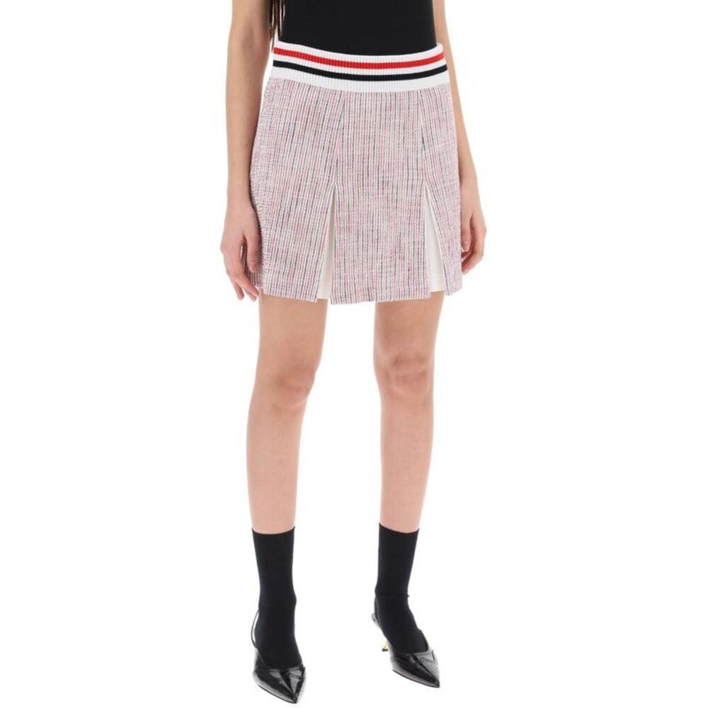 THOM BROWNE Pleated Tweed Mini Skirt Women MULTICOLOUR Skirts